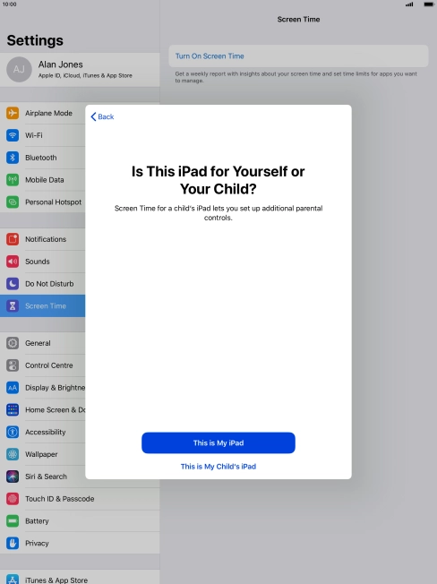 Press This is My iPad.