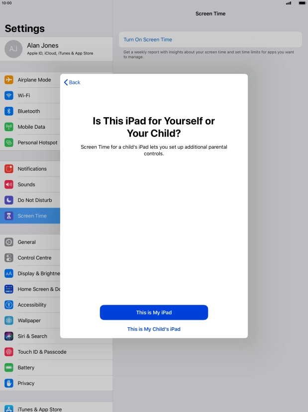 Press This is My iPad.