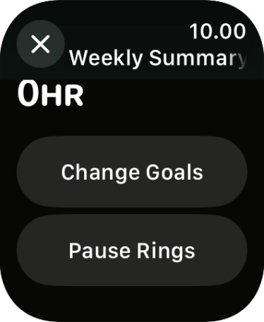 Follow the instructions on the screen to see an activity summary for the current week or to adjust the daily activity goal.