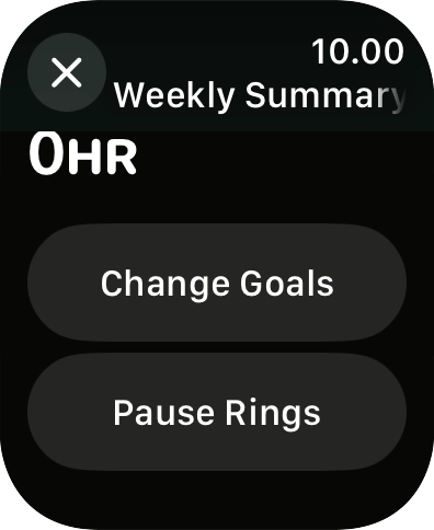 Follow the instructions on the screen to see an activity summary for the current week or to adjust the daily activity goal.