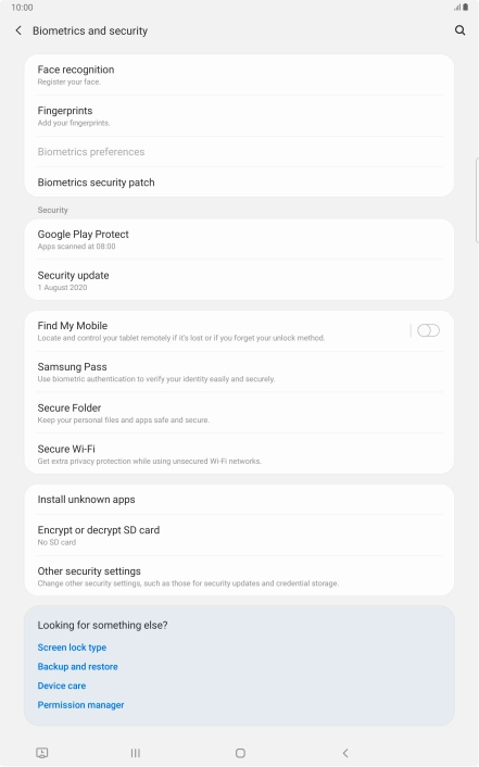 Press Other security settings.