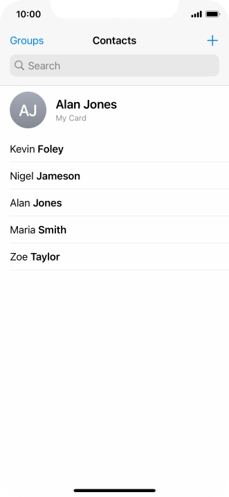 Press the new contact icon.