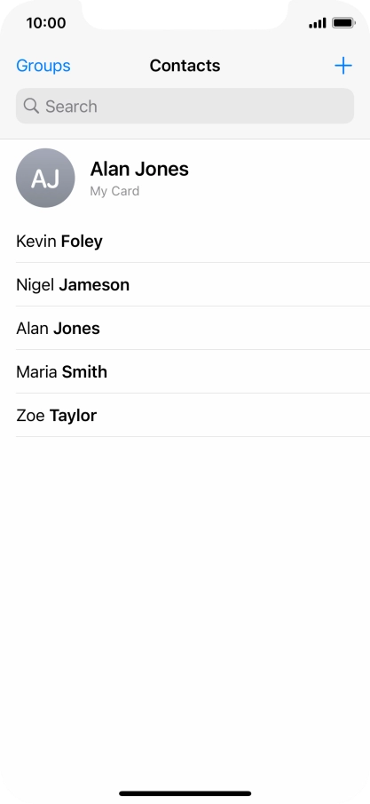 Press the new contact icon.