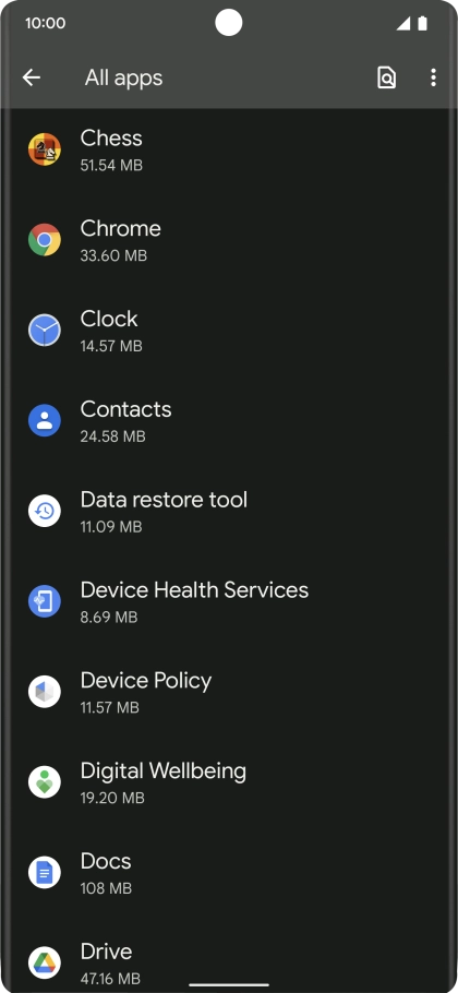 Press the required app.