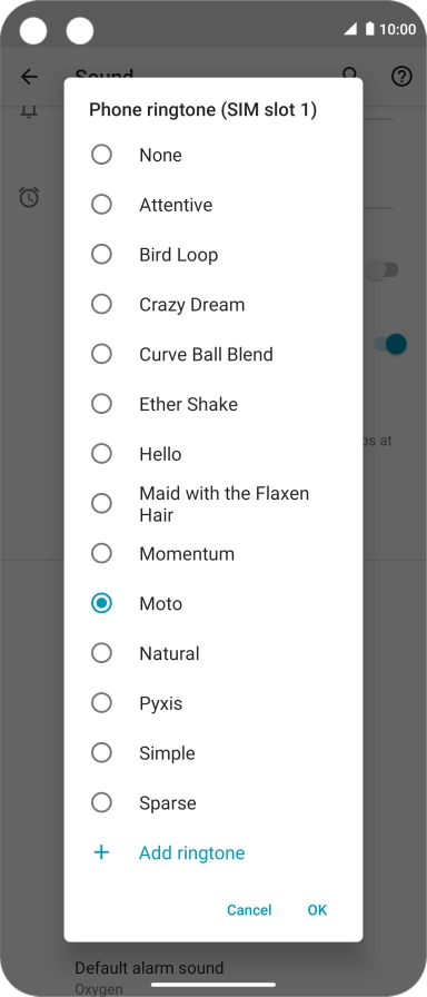Press the required ring tones to hear them.