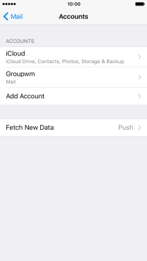 Press the name of the email account you've just set up.