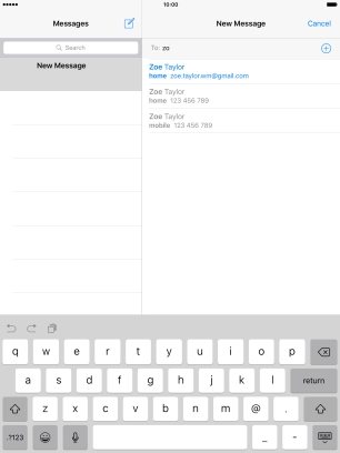 Press the required contact. Press the required contact.
