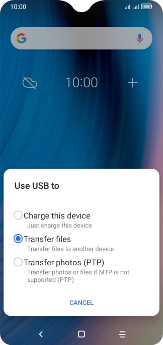 Press Transfer files.