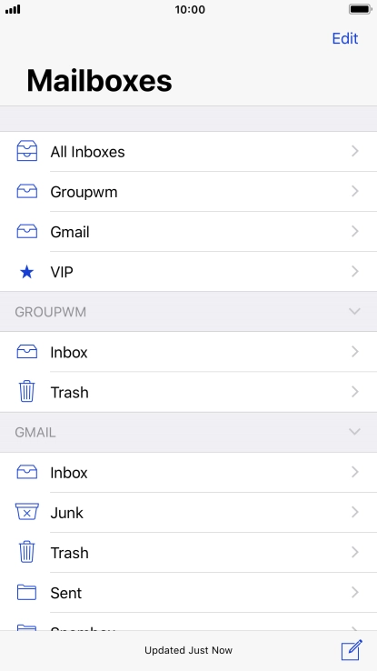Press the required email account.