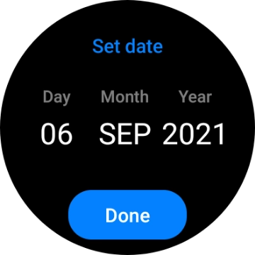 Slide your finger up or down on the screen to set the required date. Slide your finger up or down on the screen to set the required date.