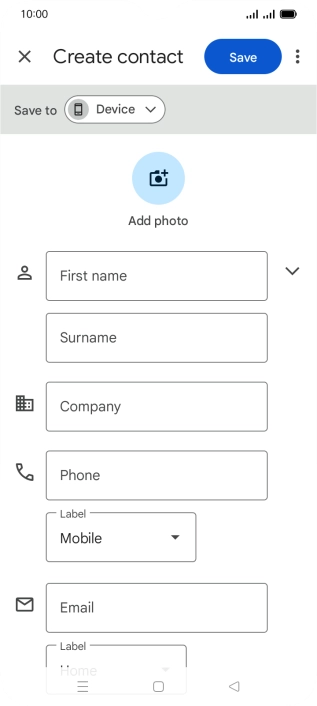 Press First name and key in the required first name.