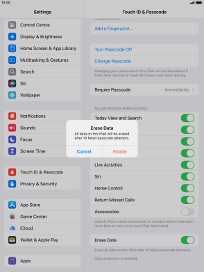 If you turn on the function, press Enable. If you turn on the function, press Enable.