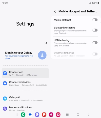 Press Mobile Hotspot.