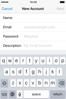 Press Email and key in your email address.