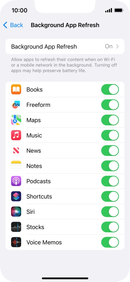 Press Background App Refresh.