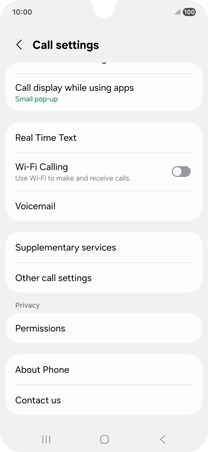 Press Supplementary services.
