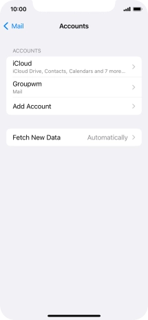 Press the name of the email account you've just set up.
