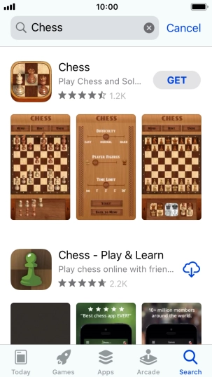 Press the required app.