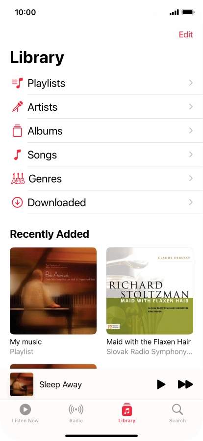Slide your finger upwards starting from the bottom of the screen to return to the home screen.