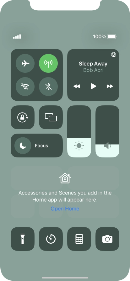 Press the flight mode icon to turn the function on or off.
