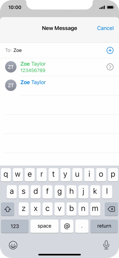 Press the required contact.