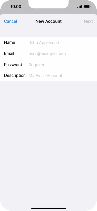 Press Name and key in the required sender name.