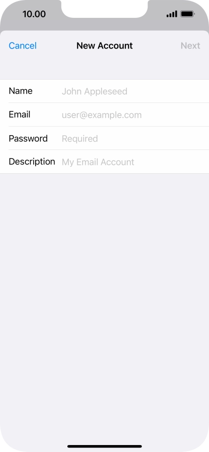 Press Name and key in the required sender name.