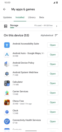 Press the required app.