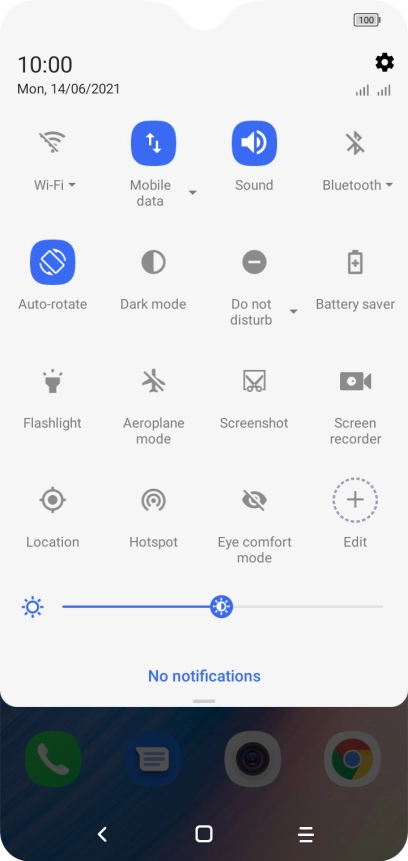 Press the settings icon.