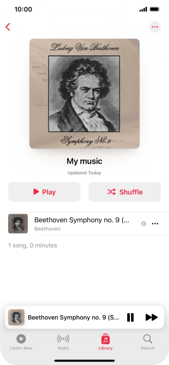 Press the song title.