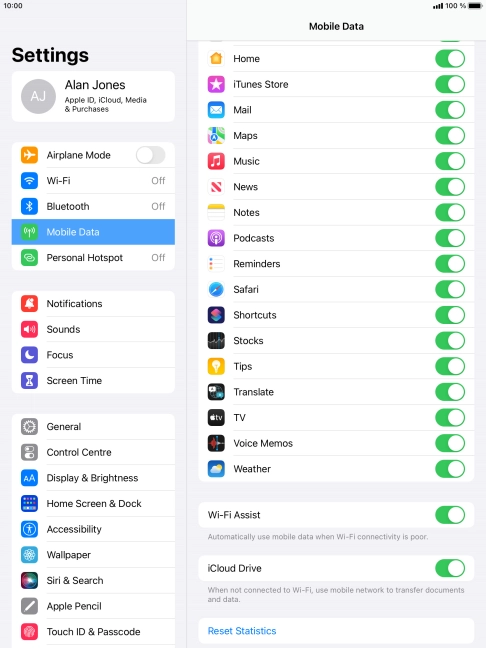 Press the indicator next to 