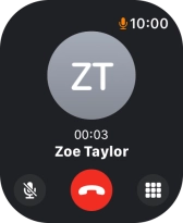 Press the end call icon to end the call and return to the home screen.