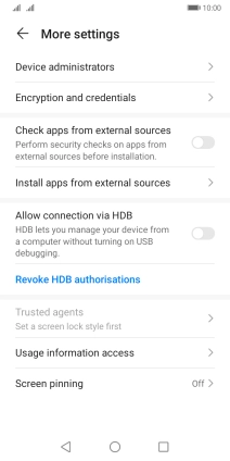 Press Encryption and credentials.