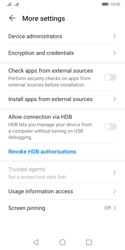Press Encryption and credentials.