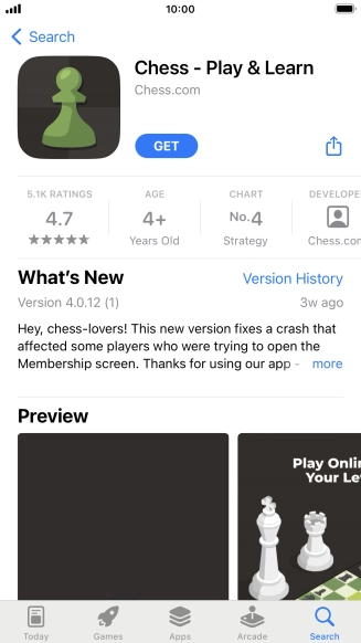 Press GET and follow the instructions on the screen to install the app.