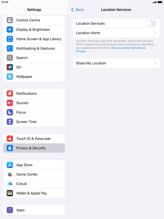 Press the indicator next to Press the indicator next to