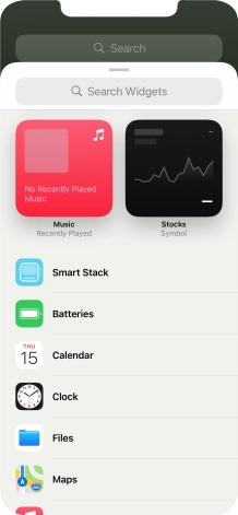 Press the required widget.