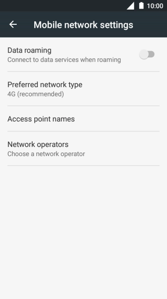 Press Preferred network type.