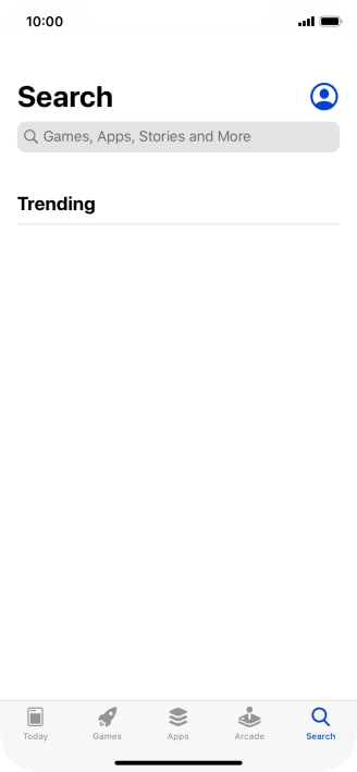 Press the search field and key in the name or subject of the required app.
