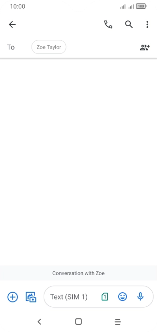 Press the text input field and write the text for your picture message.