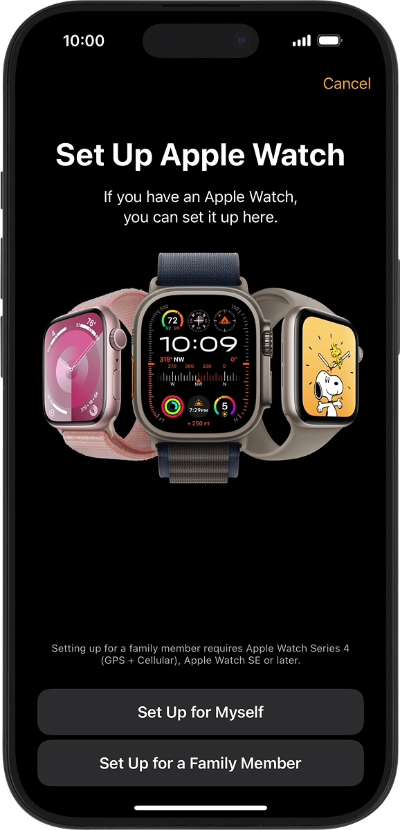 On your phone: When this screen is displayed, your Apple Watch is connected to your phone.
