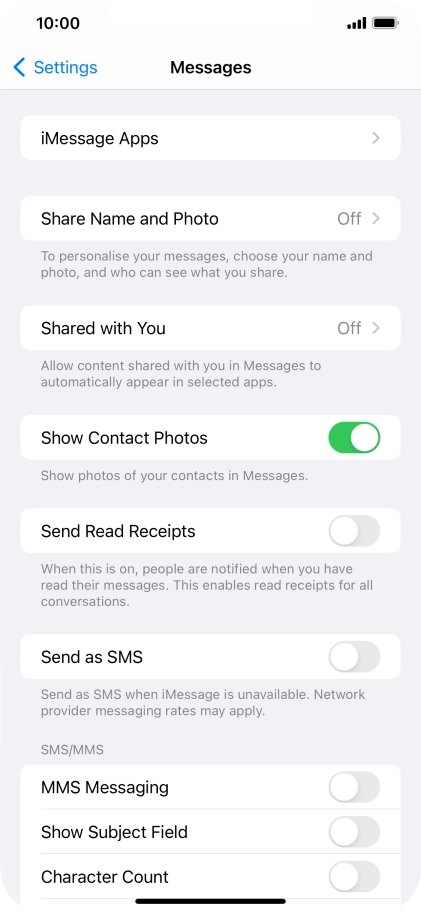 Press the indicator next to 