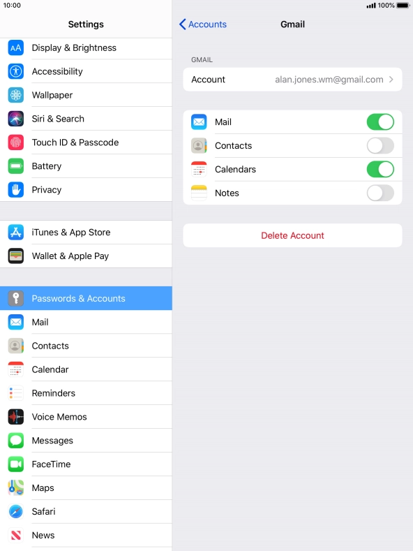 Press the indicator next to 