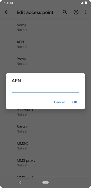 Key in live.vodafone.com and press OK.