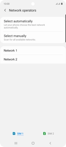 Press the required network.
