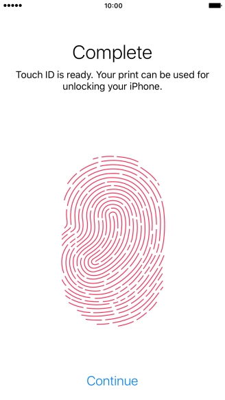 Press Continue. If you haven't previously selected a phone lock code, key in a code of your own choice twice.