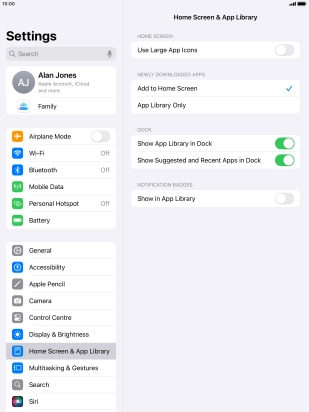 To add new downloaded apps to both the home screen and App Library, press Add to Home Screen.