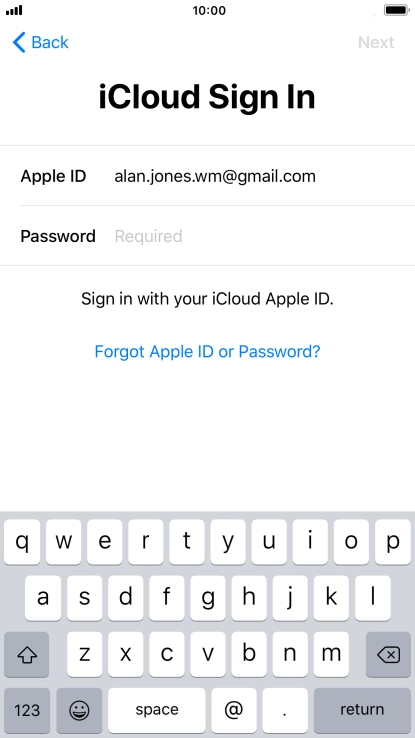 Press the field next to 