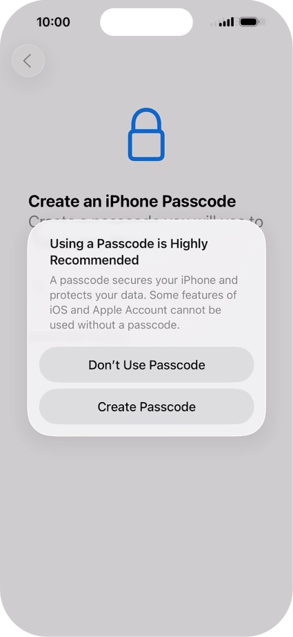 If you turn off the function, press Don't Use Passcode. If you turn off the function, press Don't Use Passcode.