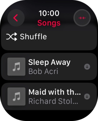 Go to the required category or playlist and press the required audio file.